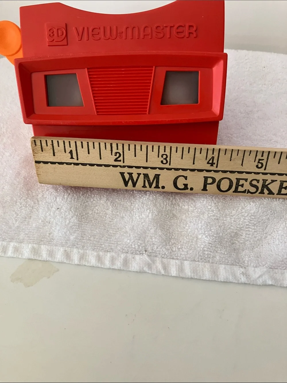 GAF View-Master Model G 3D Viewer-Red Plastic Orange Manual Advance Lever